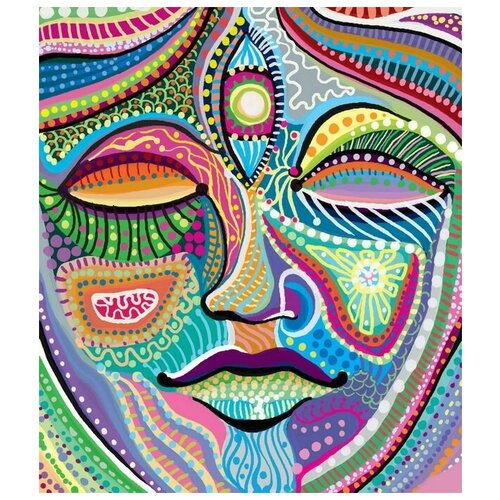      (Colorful mask) 50. x 58. 2200
