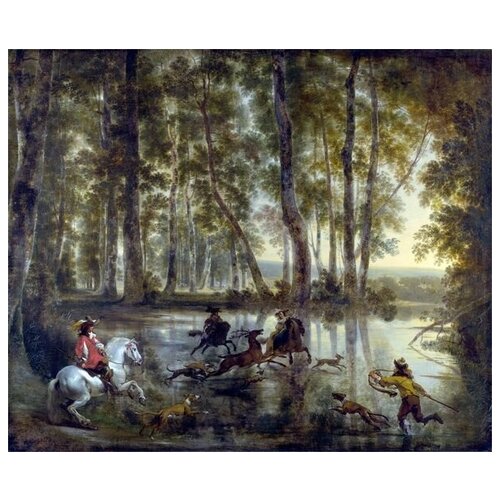         (A Stag Hunt in a Forest)   48. x 40. 1680