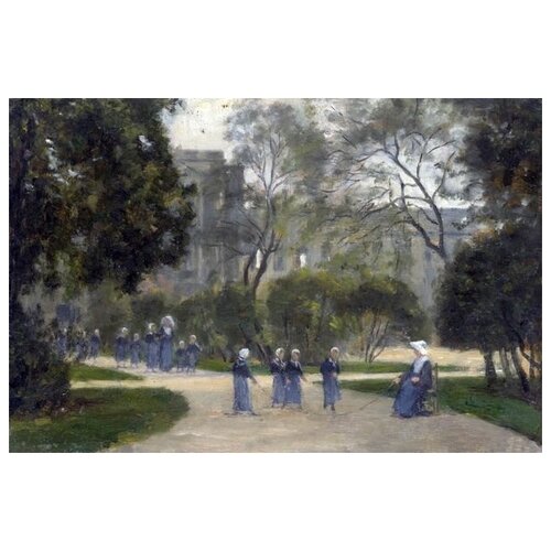            (Nuns and Schoolgirls in the Tuileries Gardens, Paris)   60. x 40. 1950
