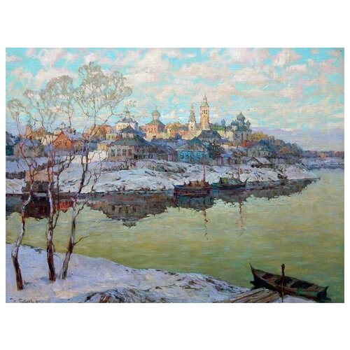     .    (Early spring. City on the River)   40. x 30. 1220
