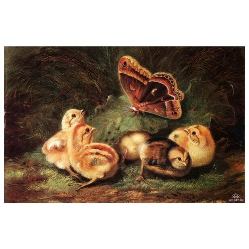       (Chicks and Butterfly)   77. x 50. 2740