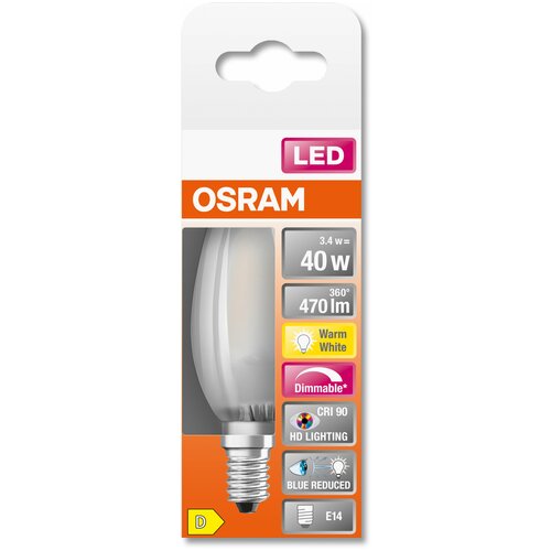  LED SUPERSTAR+ CL B GL FR 40 dim 3,4W/927 E14 Ra90 - LED  OSRAM,  4477  Osram