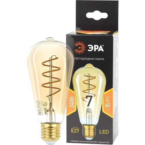  F-LED ST64-7W-824-E27 spiral gold ( . . 7 . E27) (20/960) 0047665  391