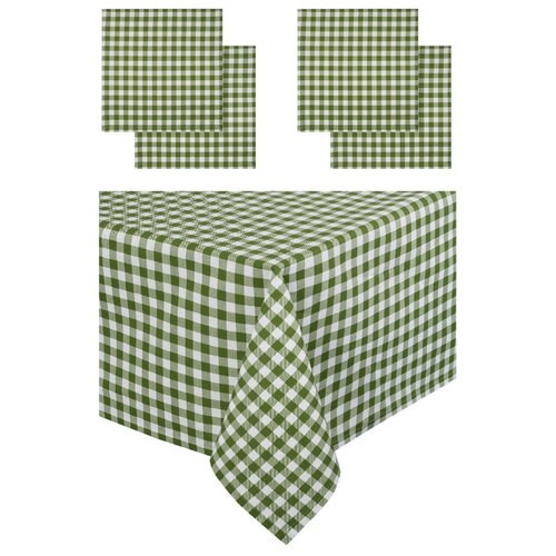 Набор кухонный «Клетка зеленая» скатерть + салфетки 140х150 см, 40х40 см - 4 шт 864р