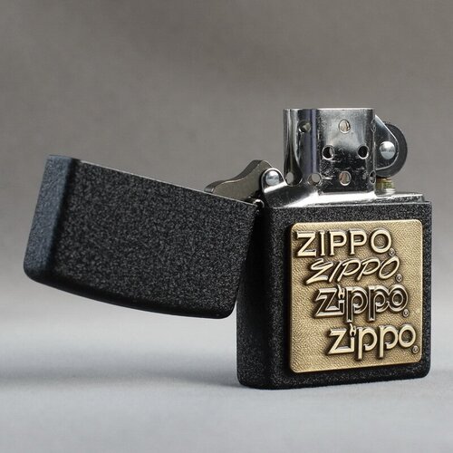  ZIPPO 362 ZIPPO Logo   Black Crackle 6550