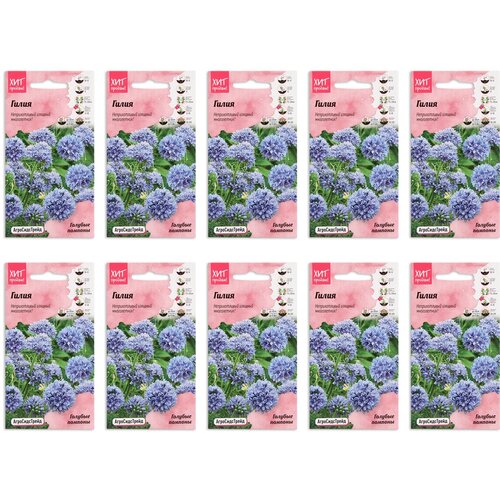 Набор семян Набор семян Гилия Голубые помпоны 0.05 г АСТ - 10 уп., семена цветов многолетних для сада и балкона, многолетние цветы, для горшков 749р