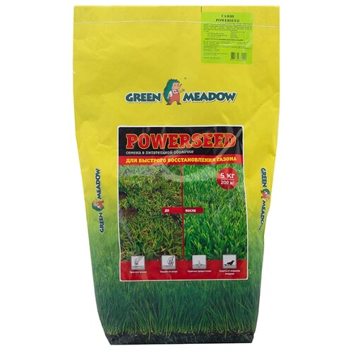 GREEN MEADOW Семена газона в питательной оболочке для быстрого восстановл газона 5 кг 4607160331010 5980р