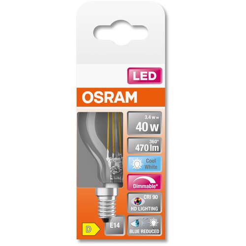   Osram LED Superstar+ CL P FIL 40 dim 3,4W/940 E14 Ra90 . 757