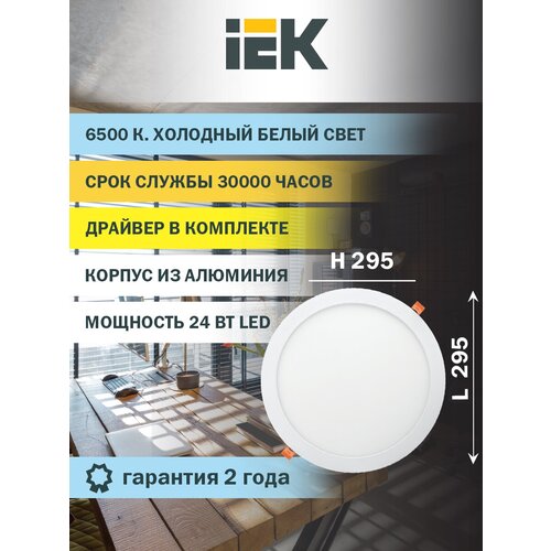   downlight IEK  1610 24 6500 IP20  . LDVO0-1610-1-24-6500-K01,  1335  IEK