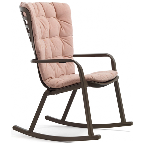 Пластиковое кресло-качалка с подушкой Nardi Folio, тортора, розовый 28060р