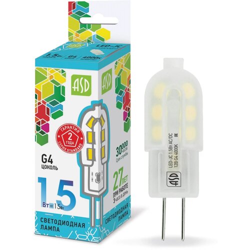     (4 ) ASD LED-STD 4000K, G4, JC11, 1.5 , 4000 ,  319  ASD