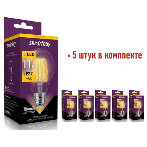 ������������ ����� Smartbuy FIL E27 11�� (SBL-A60F-11-30K-E27) ������, �������� 5 ��. 1169�