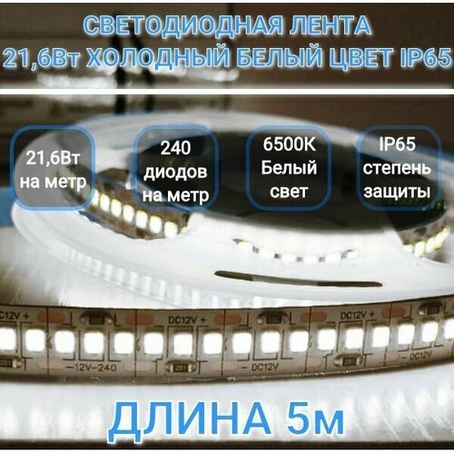 LED   12V, 21,6, SMD 2835-240   1., 6500K  ,  IP65,  5 1479