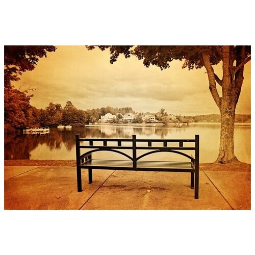       (Bench by the pond) 75. x 50. 2690