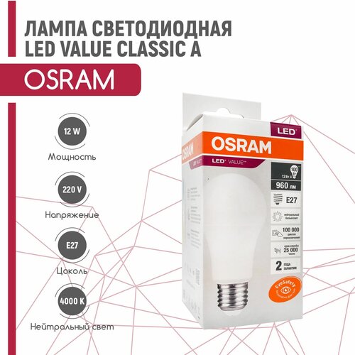   OSRAM LED VALUE CLASSIC 12W/840 220V E27 (  4000) 249