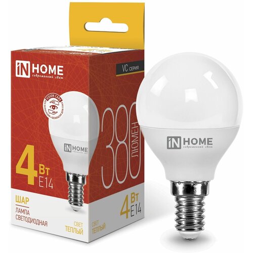   In Home LED--VC E14 4W 230V 3000K 360Lm 4690612030517,  189  IN HOME