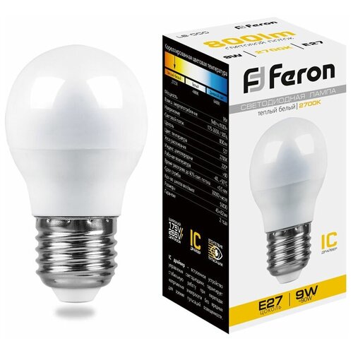    Feron LB-550 9 230V E27 2700K G45,  163  Feron