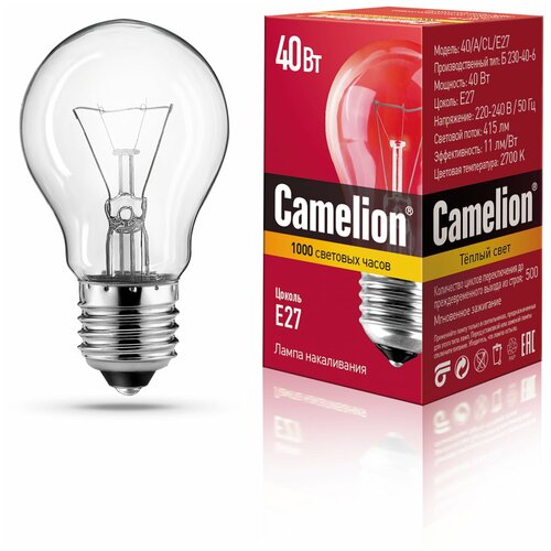 Camelion   E27 40 Camelion 40/A/CL/E27 286