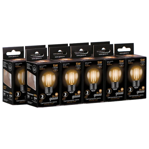   GAUSS LED Filament Globe E27 5W 2700K ( 10 ) 1500