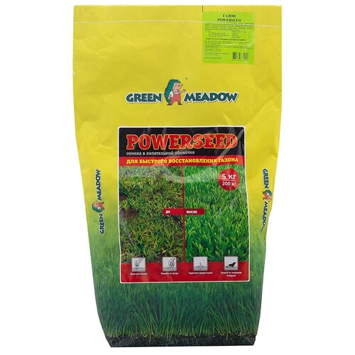 Семена газона в питательной оболочке Powerseed, для быстрого восстановления газона, 5 кг 2924р