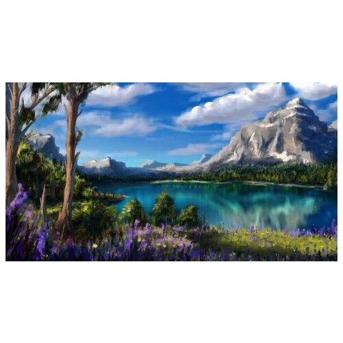 ������ �� ������ ������ � ����� (Landscape with mountain) 74��. x 40��. 2310�