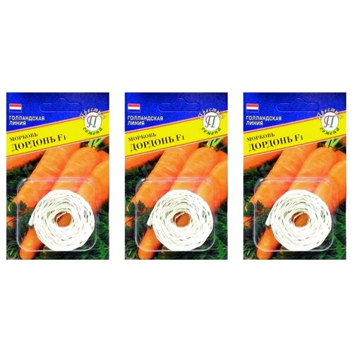 3 пакета Семена Морковь Дордонь F1 на ленте 6 метров 299р