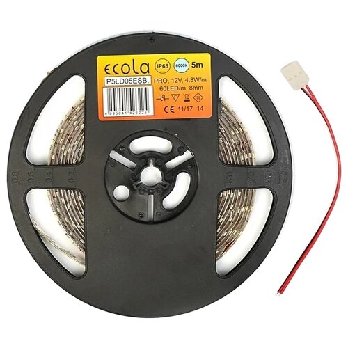  Ecola P5ld05esb PRO 4,8W/m 12V IP65 8mm 60Led/m 6000K   5 .,  405  Ecola