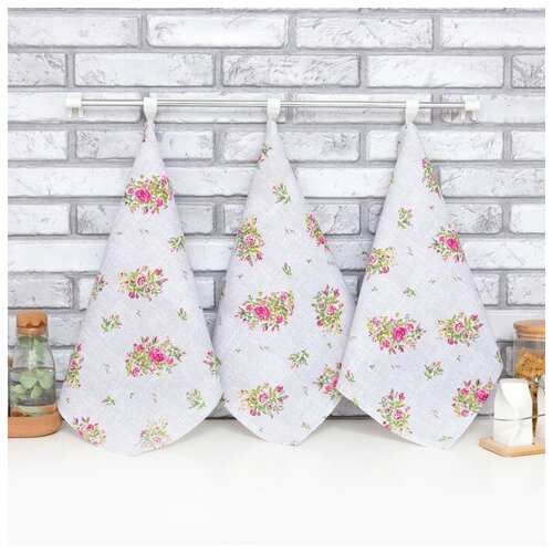 ����� �������� ��������� Roses on linen 35�60 �� - 3 ��., 100% ������, ������� 164 �/�2 646�