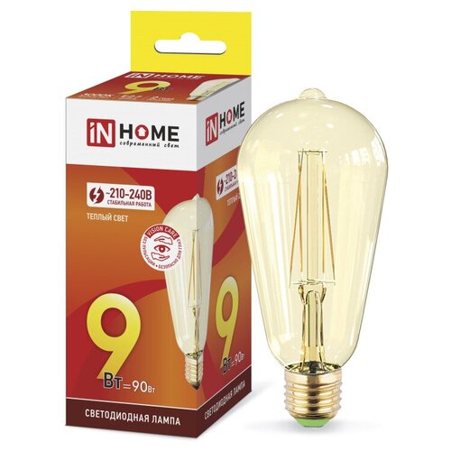   IN HOME LED-ST64-deco gold 9  27 3000  230