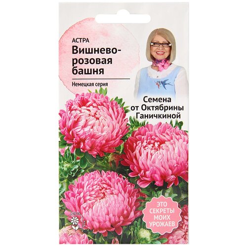 Астра Вишнево-розовая башня 0,3 г / семена однолетних цветов для сада / однолетние цветы для балкона в грунт / для сада дачи дома / для горшков 149р