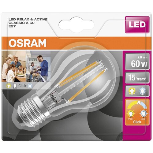 Osram / Ledvance LED ACTIVE & RELAX SST CLAS A 60 CL 7 W/2700/4000 K E27 495