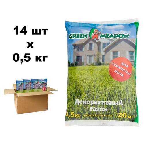 Семена газона GREEN MEADOW Декоративный газон для глинистых почв 14 шт по 500 г 4669р