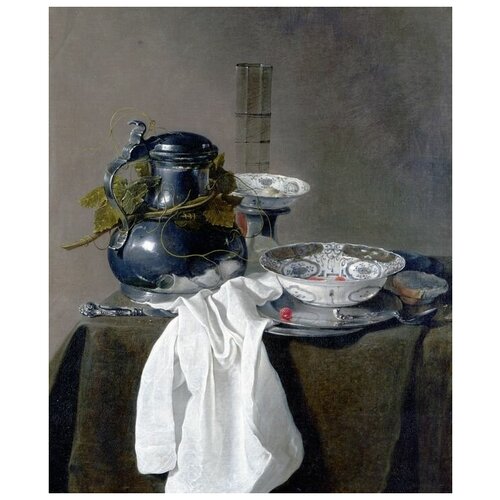            (Still Life with a Pewter Flagon and Two Ming Bowls)   50. x 60.,  2260   