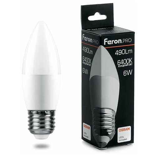   , (6W) 230V E27 6400K C37, LB-1306,  151  Feron