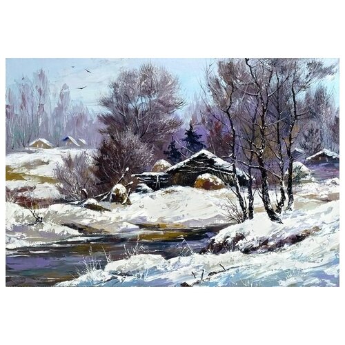         (Old house in the winter forest) 58. x 40.,  1930   