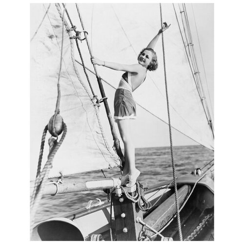 ������ �� ������ ������� �� ���� (Girl on yacht) 50��. x 65��. 2410�