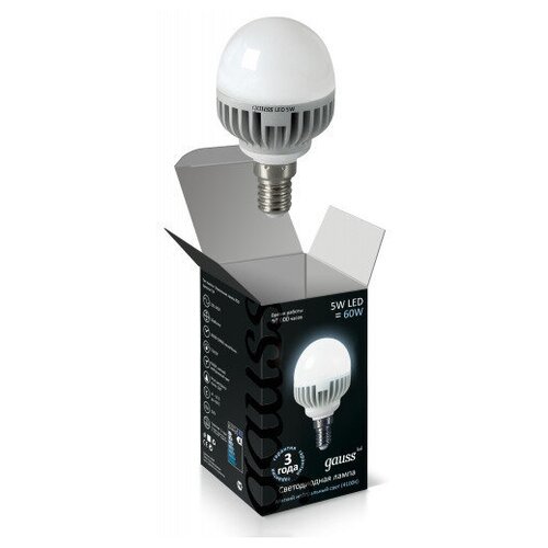 Gauss  LED P45 E14 5W 4100K 2  (. EB105101205) 1429