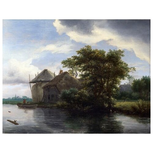          (A Cottage and a Hayrick by a River) и   39. x 30. 1210
