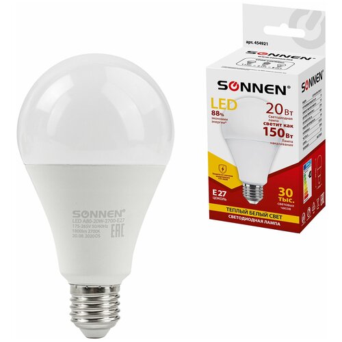    SONNEN,  20 ., 20 (150) ,  27, ,  , 30000 , LED A80-20W-2700-E27, 454921,  4237  SONNEN