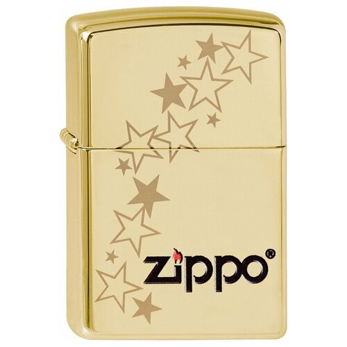    High Polish Brass Zippo . 254B Stars 6756