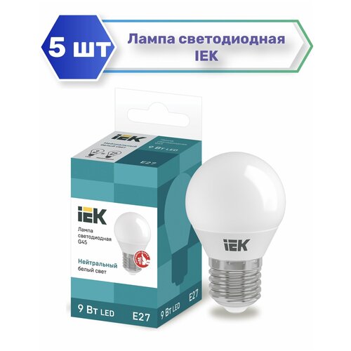   LED IEK , E27, G45, 9 , 4000 K,   1382