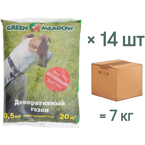 Семена газона быстровосстанавливающийся GREEN MEADOW, 0,5 кг х 14 шт (7 кг) 3479р