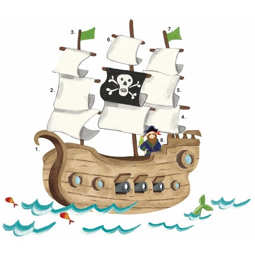 Наклейки для декора - Пиратский корабль 4925р