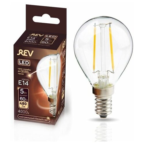   REV Ritter LED FILAMENT  G45 E14 5W, 4000K, DECO Premium   352