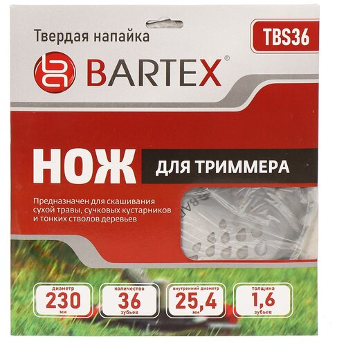    36 , 230 , 25.4 , 1.6 , Bartex, TBS36,    476