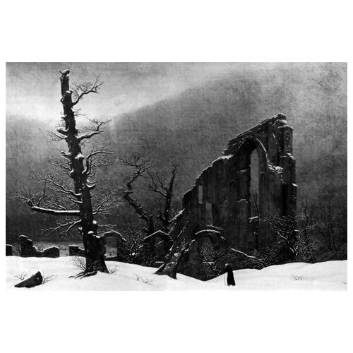 ����������� �� ������ ����� � ����� (The winter (monk in the snow) ������� ������ ����� 75��. x 50��. 2690�
