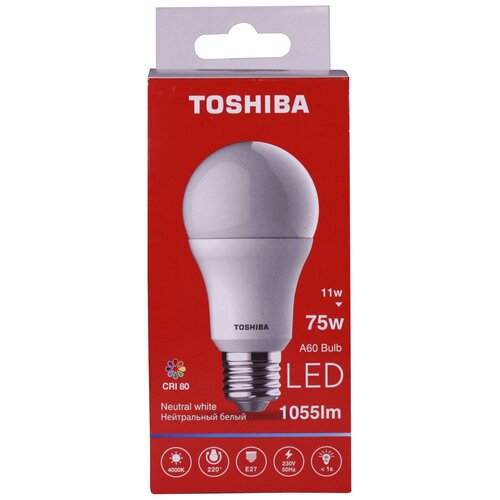 ����� ������������ TOSHIBA 11 �� �27 ����� A60 4000 K ����������� ���� 220� ������� 200�
