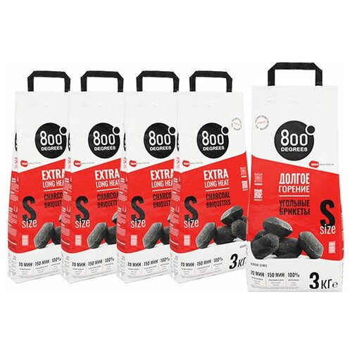   800 Degrees Extra Long Heat BBQ Briquettes, 5   3  2850