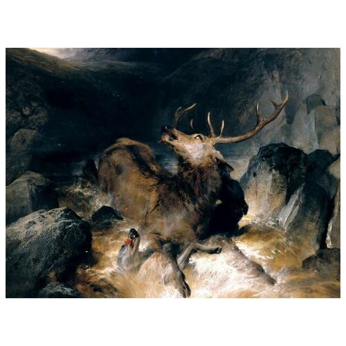       (Deer and Deer Hounds in a Mountain Torrent,)    40. x 30. 1220