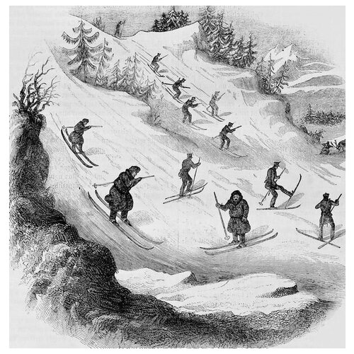������ �� ������ ���� �������� �� ����� (People skiing) 40��. x 41��. 1500�